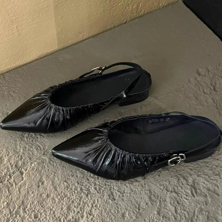 

Овчина серебряная сумка голова сандалии женские летние верхняя одежда внутренняя высота увеличение острый пустой одиночный обувь плиссированные сандалии 39