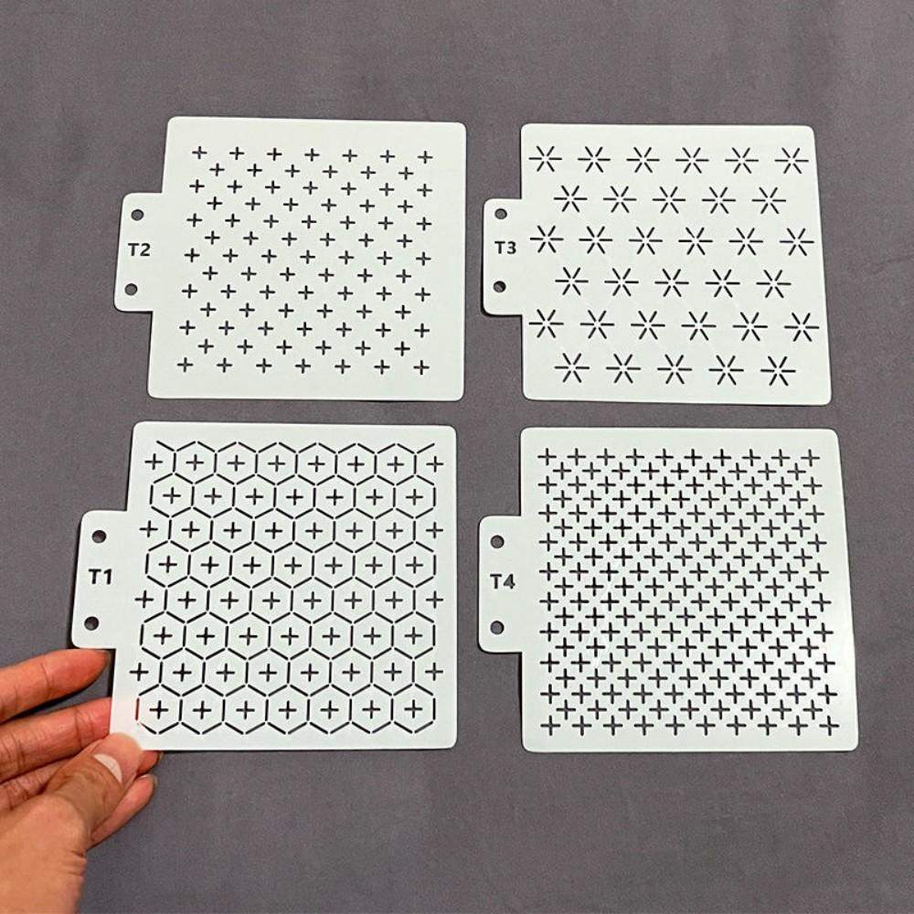 

4PCS Plastic Patchwork Tools Crimping Templates Embroidery Quilting Tools Spine Embroidery Templates Tracing Board