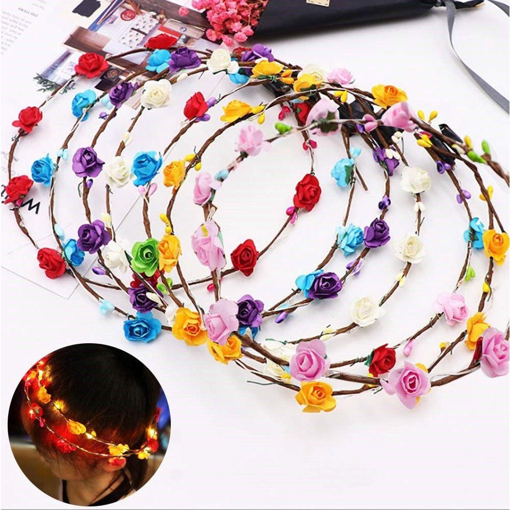 Birthday Party Hairband LED Light Glowing Wreath Wreath Headband Beach Headband Flower Crowns