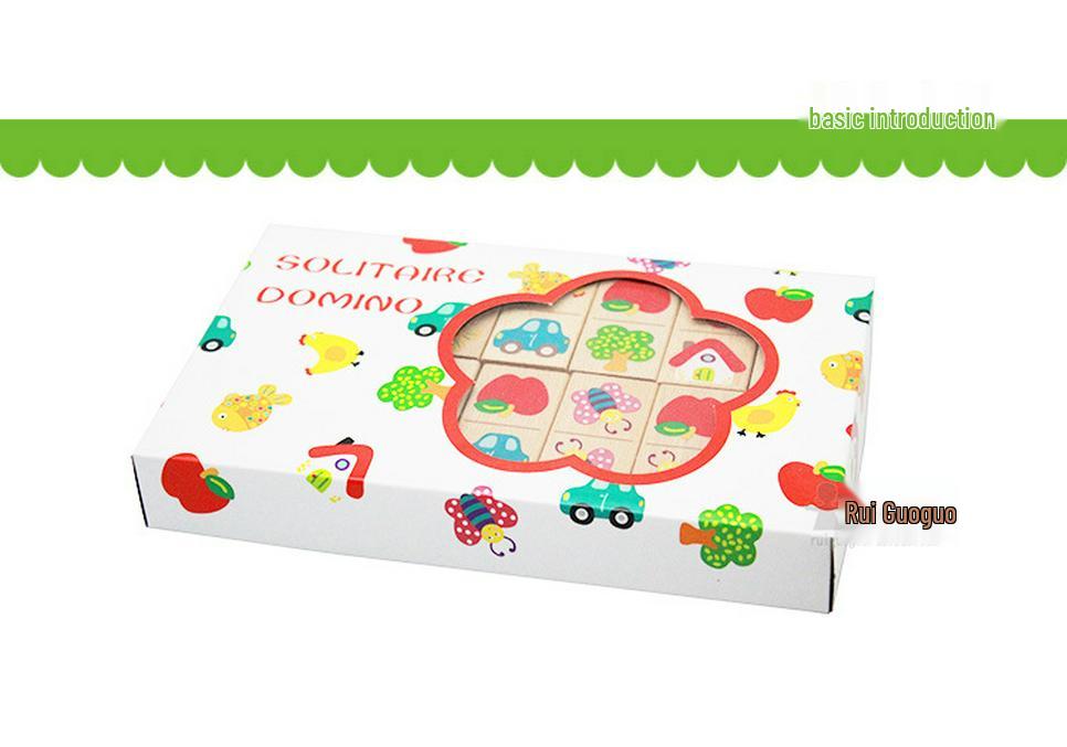 28-Piece Wooden Animal Dominoes Puzzle - Educational Toy for Children