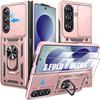 Hülle + 2 Gehärtete Gläser für Samsung Galaxy Z Fold 8 Ultra, Harter Bumper mit Kameralinsenschutz Rosa