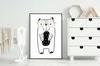 Poster picture in a frame A4 cm Teddy bear PD239