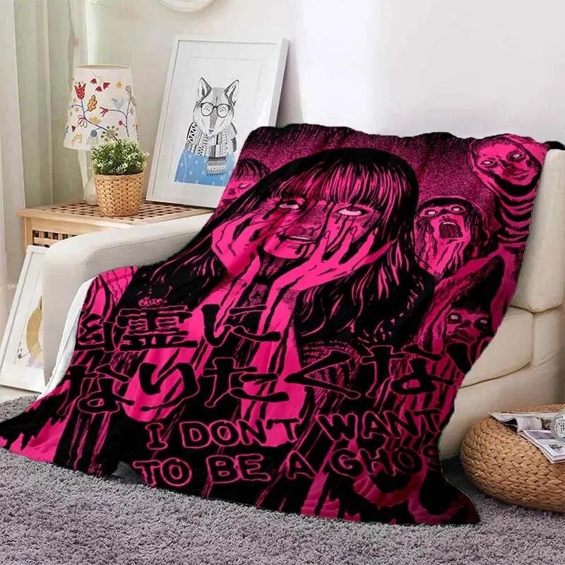 Junji Ito Tomie Kawakami Ghost Soft Plush Blanket,Flannel Blanket Throw Blanket for Living Room Bedroom Bed Sofa Picnic Cover 3D