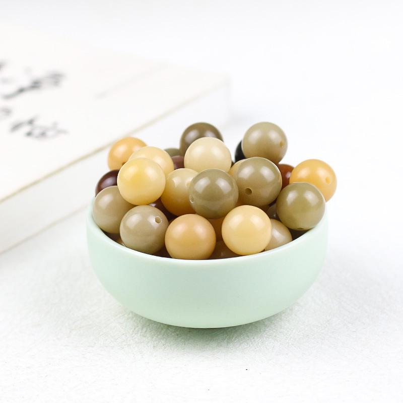 Natural Bodhi Root Multi-Treasure Round Beads 12MM for Handmade DIY Buddhist Rosary Bracelet – Candy Color Spacer Beads.