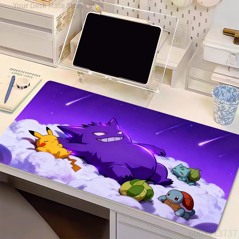 Mouse Pad P-Pokemon Gengar Computer Keyboard Pad Carpet Large Gaming Accessories Office Laptop Mousepad PC Gamer Desk Mat Table