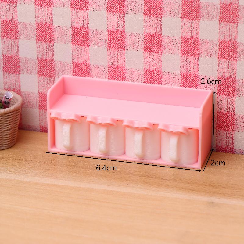 1/12 Dollhouse Mini Cartoon Seasoning Jar Model Dollhouse Kitchen Decoration Dolls House Scene Accessories Pretend Play Toys