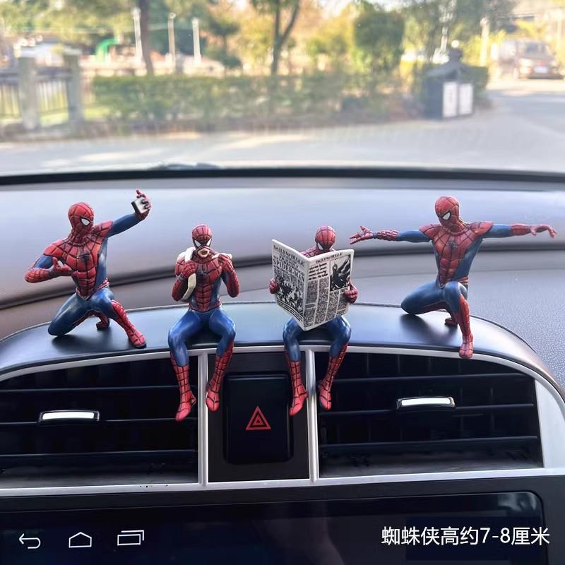 Spider-Man Mini Figurine Set of 4, Desktop Hanging Superhero Dolls, Office Car Decor, Cute Collectible Toys