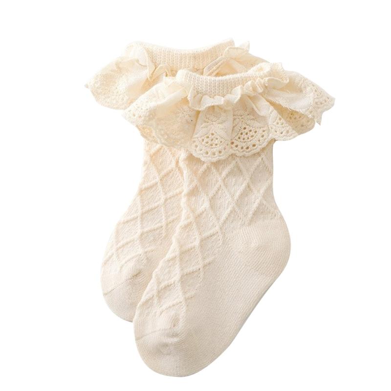 Colorful Baby Girl Sock  Baby Girls Ruffle Socks Kid Toddler Frilly Lace Ruffle Dress Cotton Socks for Spring Autumn