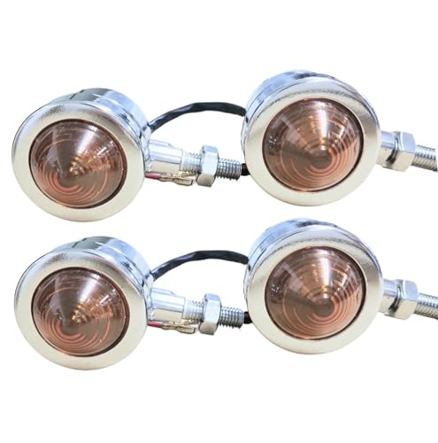 CMY Select Universal Bullet Turn Signal Bike, Chrome Plated, Universal Orange Lens (Set of 4)