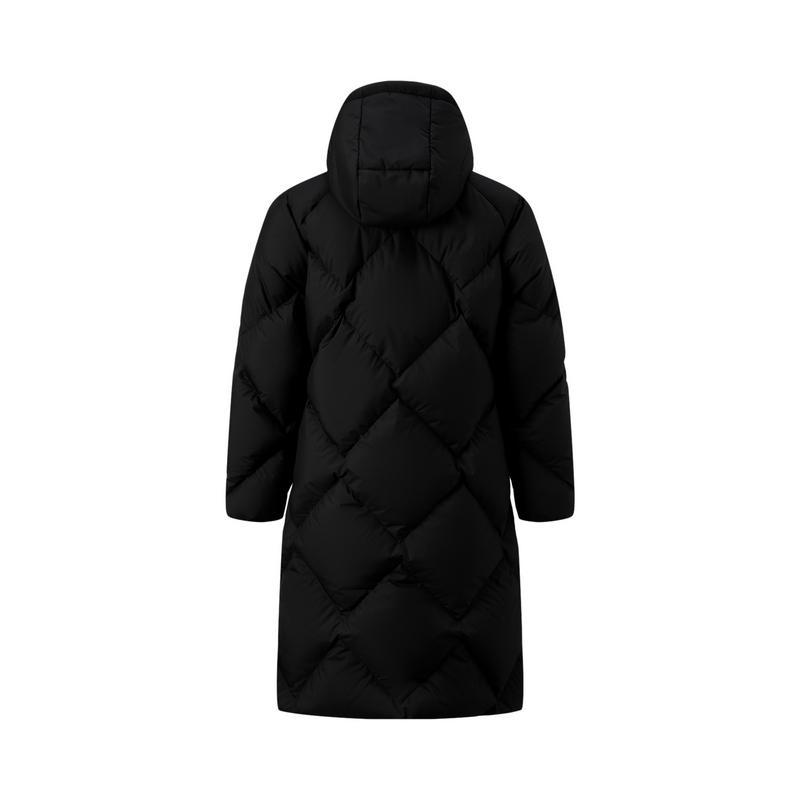 Li Ning Solid Color Lightweight Comfortable Cold Resistant Windproof Breathable Thickened Warm Long Down Jacket Women Outerwear AYMU536-3