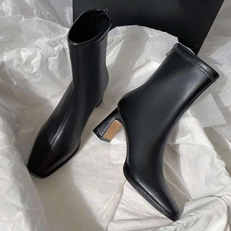 Retro brown Brand Ankle Boots Women Fashion Square Toe Thick Bottom Designer Boots Autumn Warm Modern Boots botines para mujeres