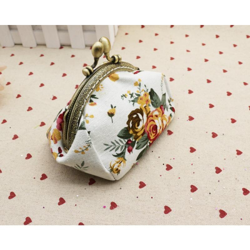 1pc Vintage Floral Print Clutch Wallet with Push-Lock Closure - Multi-Compartment Organizer for Coins, Cards & Keys,Travel Purse