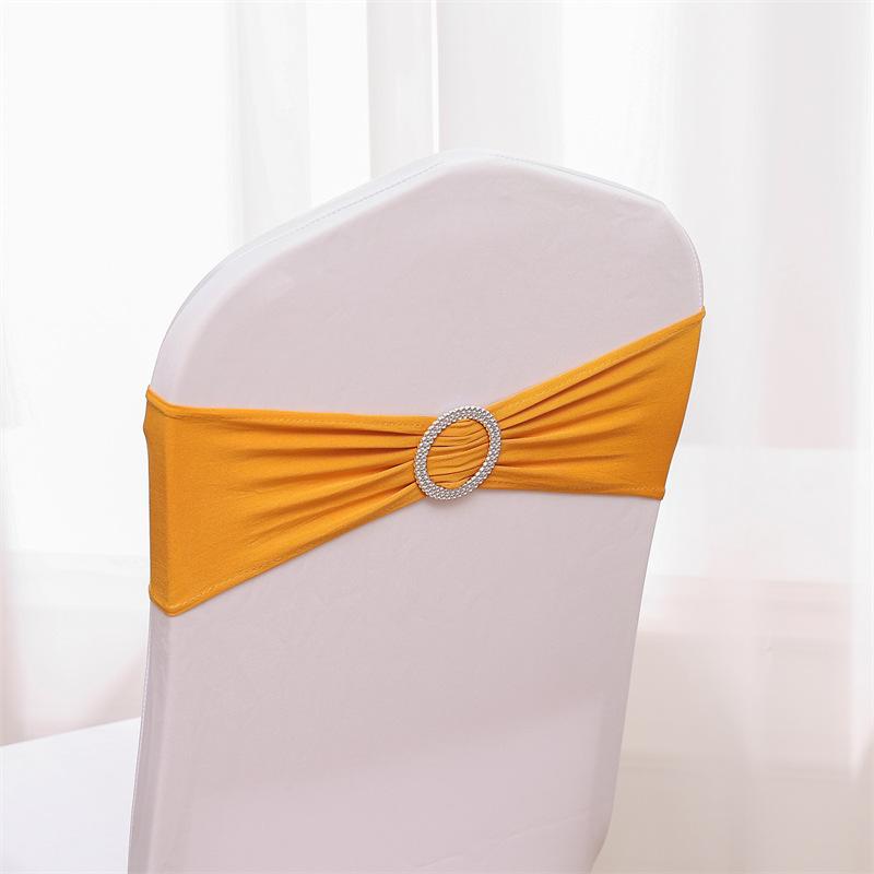 1Pcs Elegant Elastic Chair Back with Floral Bow Universal Chair Cover Buckle Sashes Chair Strap for Wedding Party Decor