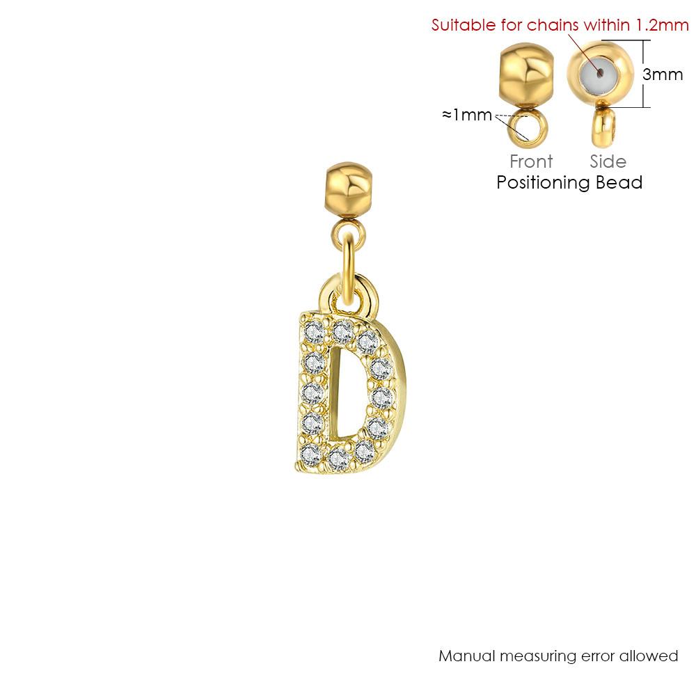 Trendy Letter Cubic Zircon Pendant For Women Positioning Charm Bracelet Necklace DIY Making Jewelry Accessories