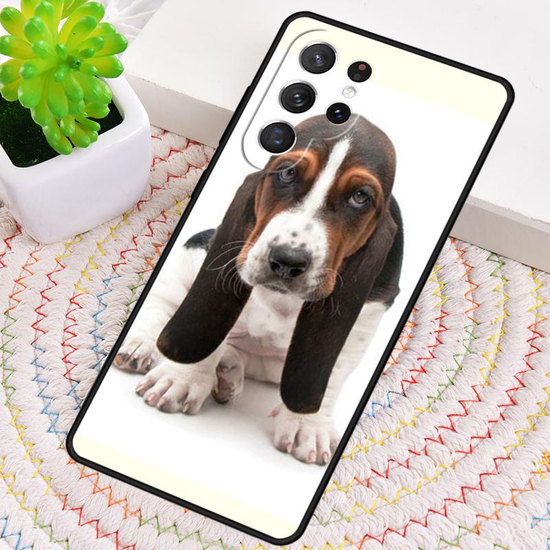 Basset hound aranyos rajzfilm kölyökkutya Telefon tok Samsung Galaxy note 10 pro S26 Ultra S23 S24 FE S25 S21 S22 PLUS-hoz Borító
