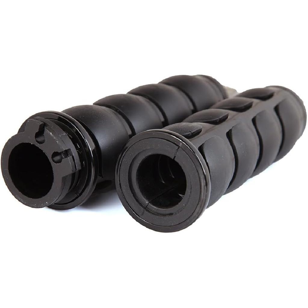 Pair Of 1" Dual Black Motorcycle Bar End Hand Grips Handlebar For Cruisers Harley Yamaha Suzuki