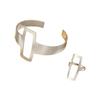 2025 Women's Geometric Open Bangle Ring Set: Metal Design with Retro Flair
