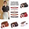 Genuine Leather Womens Retro Gold Buckle Belt With Hollow Design For Casual Fashion