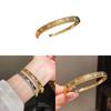 Bracciale in Zirconio Placcato Oro Stile Retrò con Design Geometrico per Eleganti Accessori da Donna