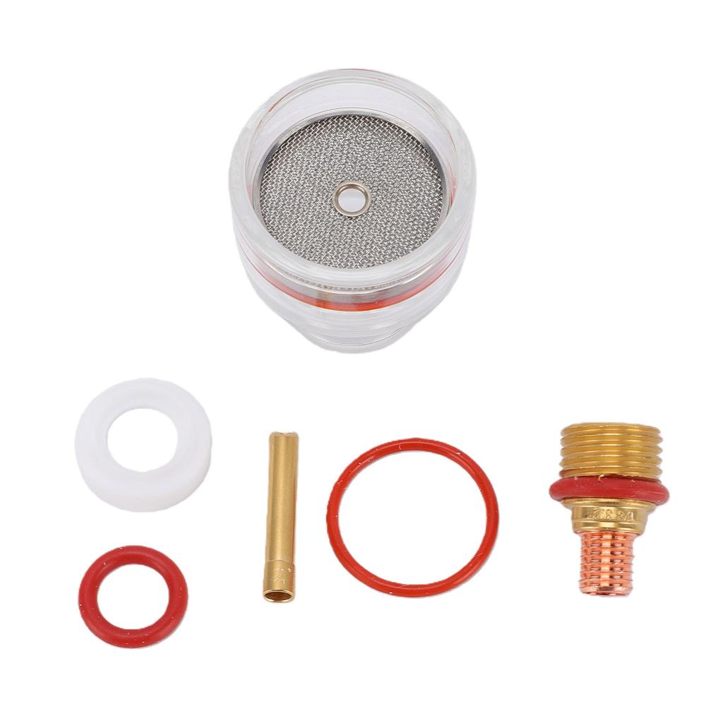 Torch Glass Cup Kit Suitable for WP 17 18 26 Torch Welding Glass Cup and 1 8 Inch 3.2mm Gas Lens Collet Body with