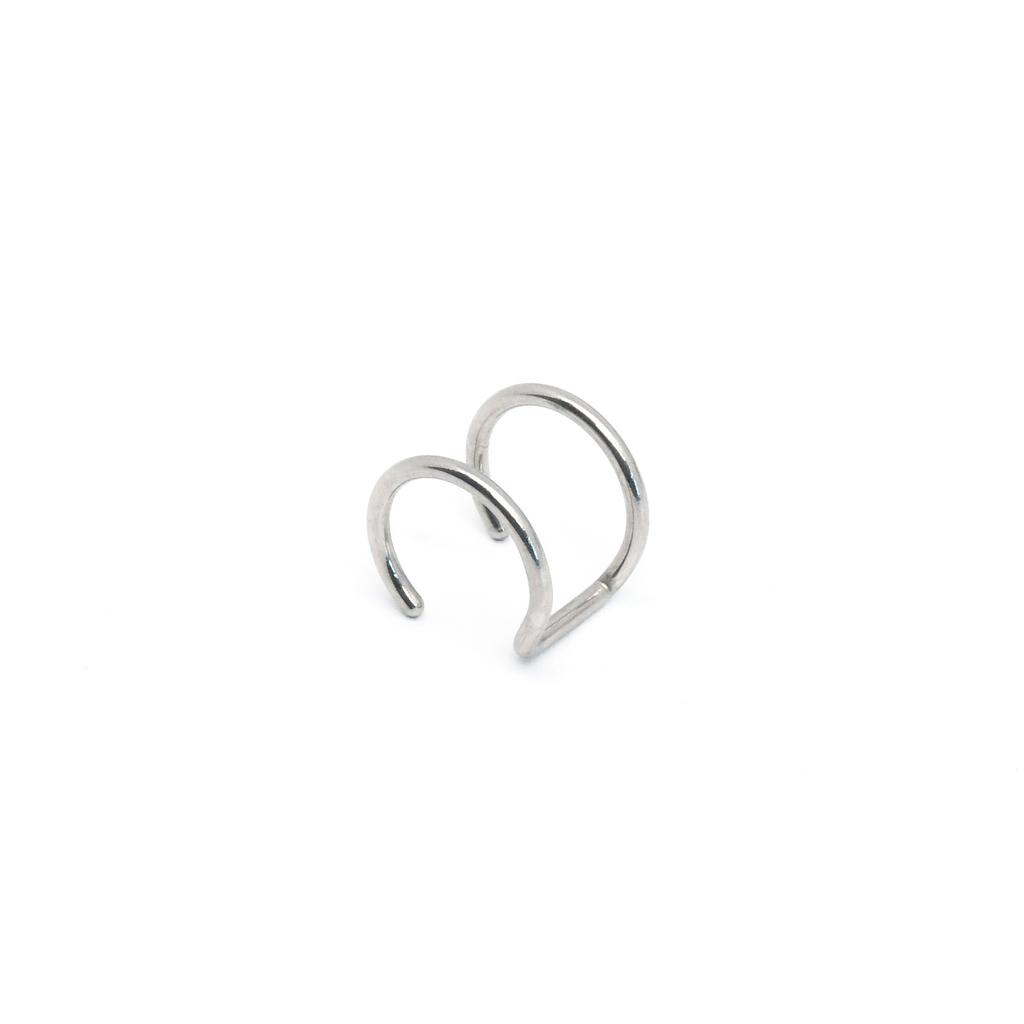 Fashion Stainless Steel Fake Piercing U-shaped Double Layer Ear Clips Lip Clip for Women Charms Ear Bone Nail Ear Cuff Jewelry