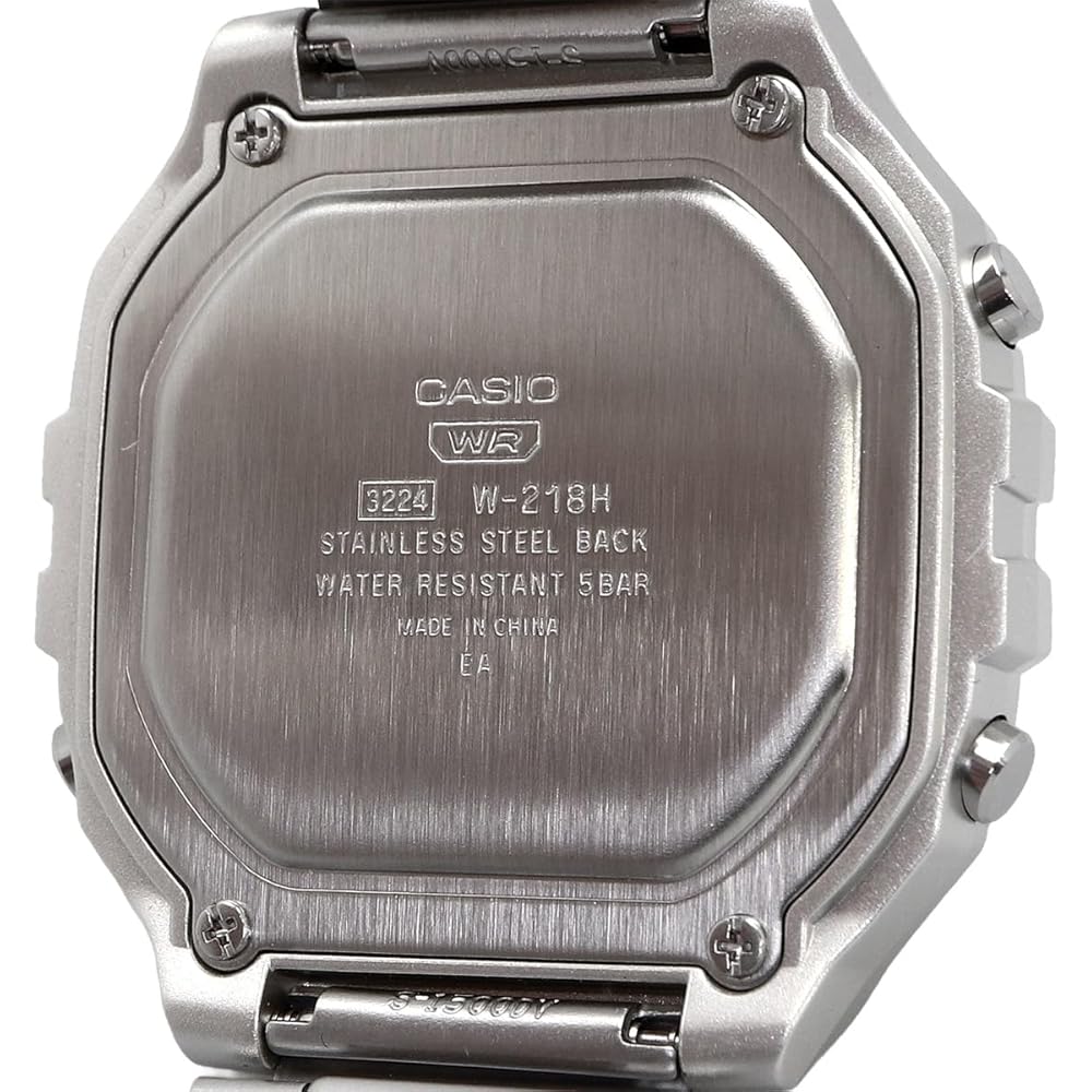 Casio CASIO Standard Digital Watch W-218HD-1AV Men's Cheap Casio Metal Band Silver Overseas Model [Parallel Import]