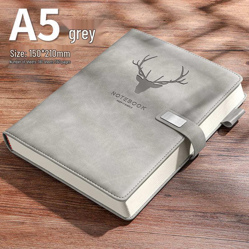 A5 Retro Leather Notebook: Simple Korean Style Diary for Business Meetings and Students