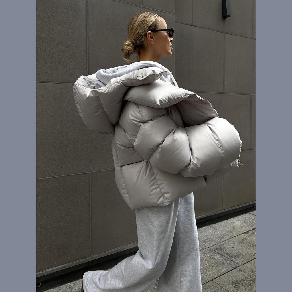 Giacche Invernali Calde in Cotone Wolfeel da Donna Parka Larghi Cappotto Giacca a Piumino Vintage Capo d'Abbigliamento da Ufficio Giacca Trapuntata da Donna