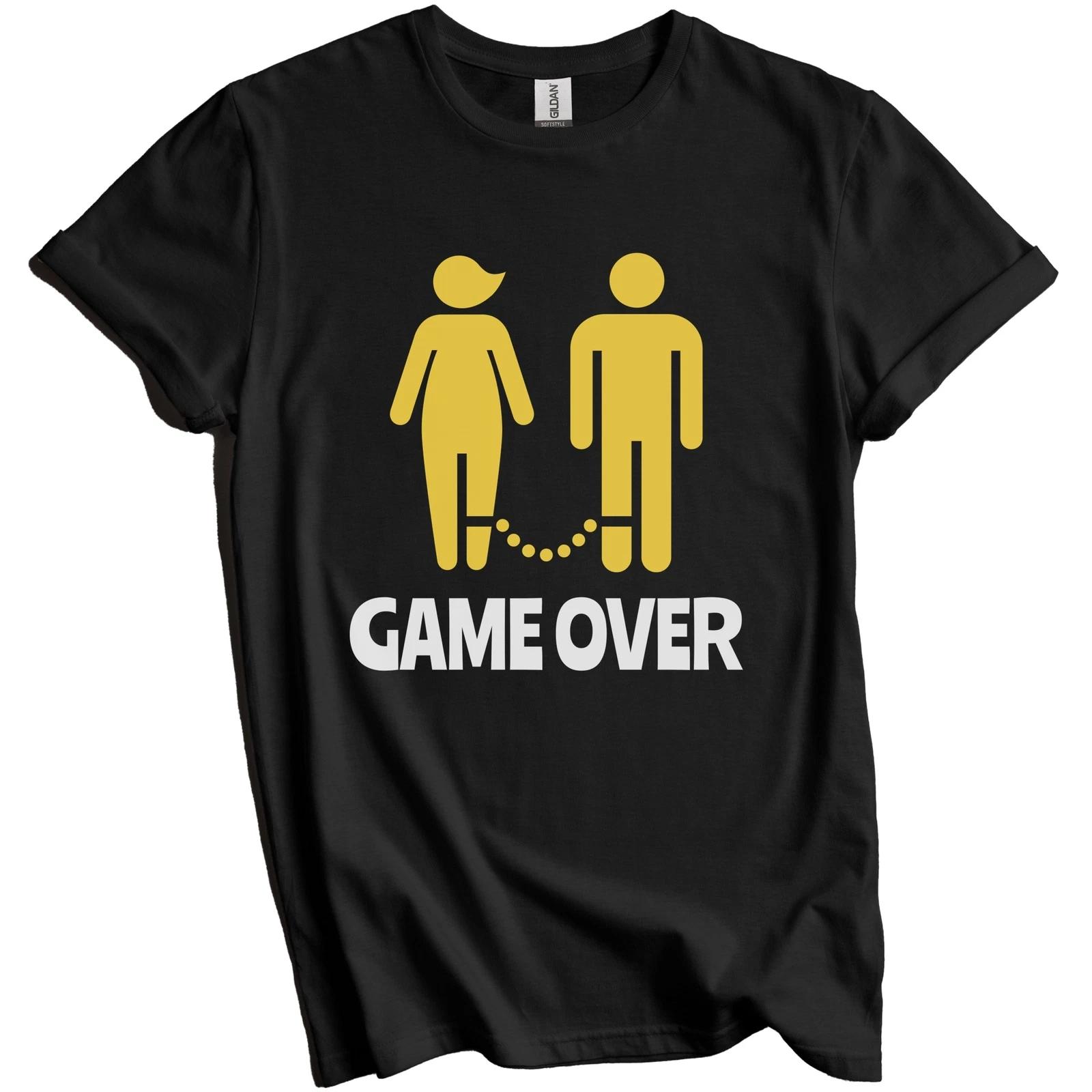 Game Over Funny Bachelor Party Groom Getting Married Shirt S