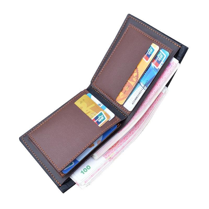Menn Mote Korte lommebøker Vintage Design Kunstskinn Bifold Lommebok Kortholder Veske