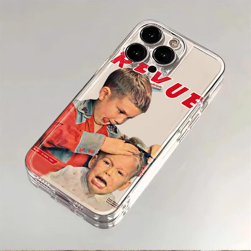 Забавный чехол для телефона с мальчиком для iPhone 17 16e 16 15 14 13 12 11 Mini Pro Max X XR XSMax 7 8 Plus SE2 Прозрачная мягкая задняя крышка из ТПУ iPhone 16 Plus