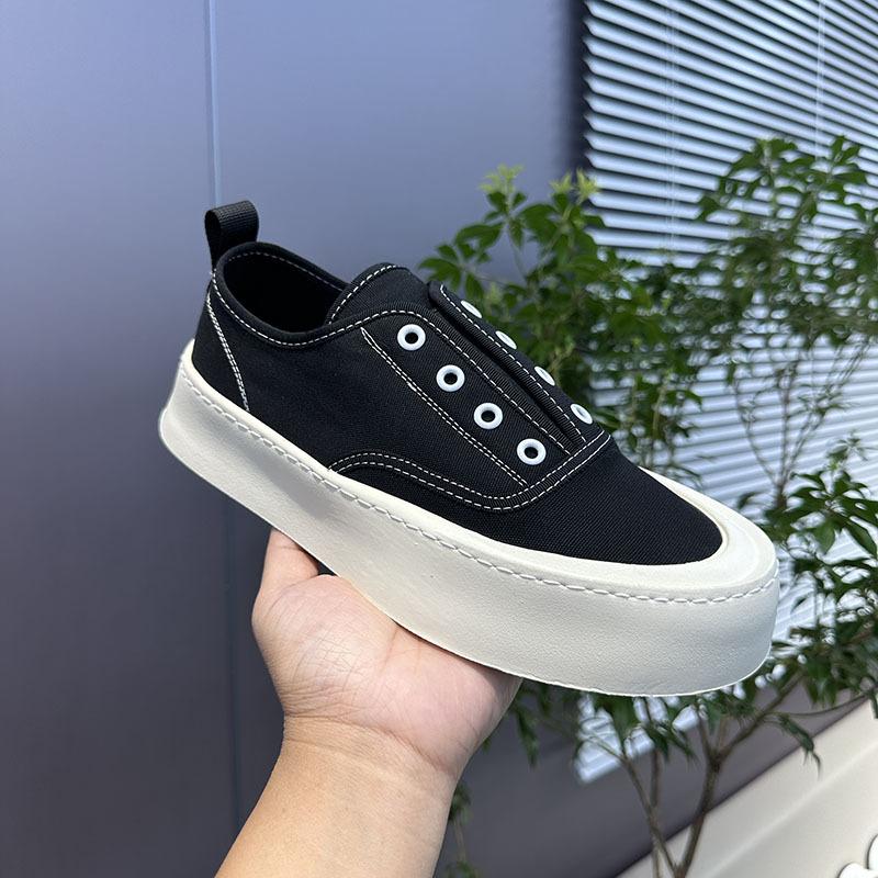 Simple canvas shoes summer new breathable cloth shoes casual shoes platform without shoelaces Jingwu 38 чёрный