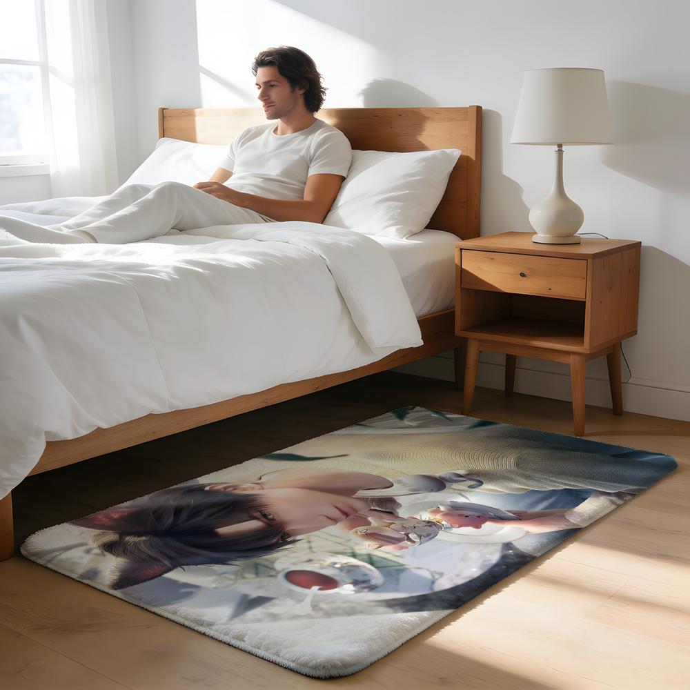 Floor Mat Soft Flannel Rug Non-Slip Absorbent Mat for Bathroom Bedroom Home Decor Z-Zayne Deepspace Love