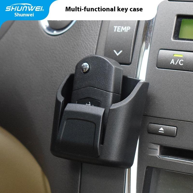 2/4Pcs Car Key Holder Clip Car Interior Storage Box Dashboard Organizer Adhesive Mount For Card Key Rack Universal Fit