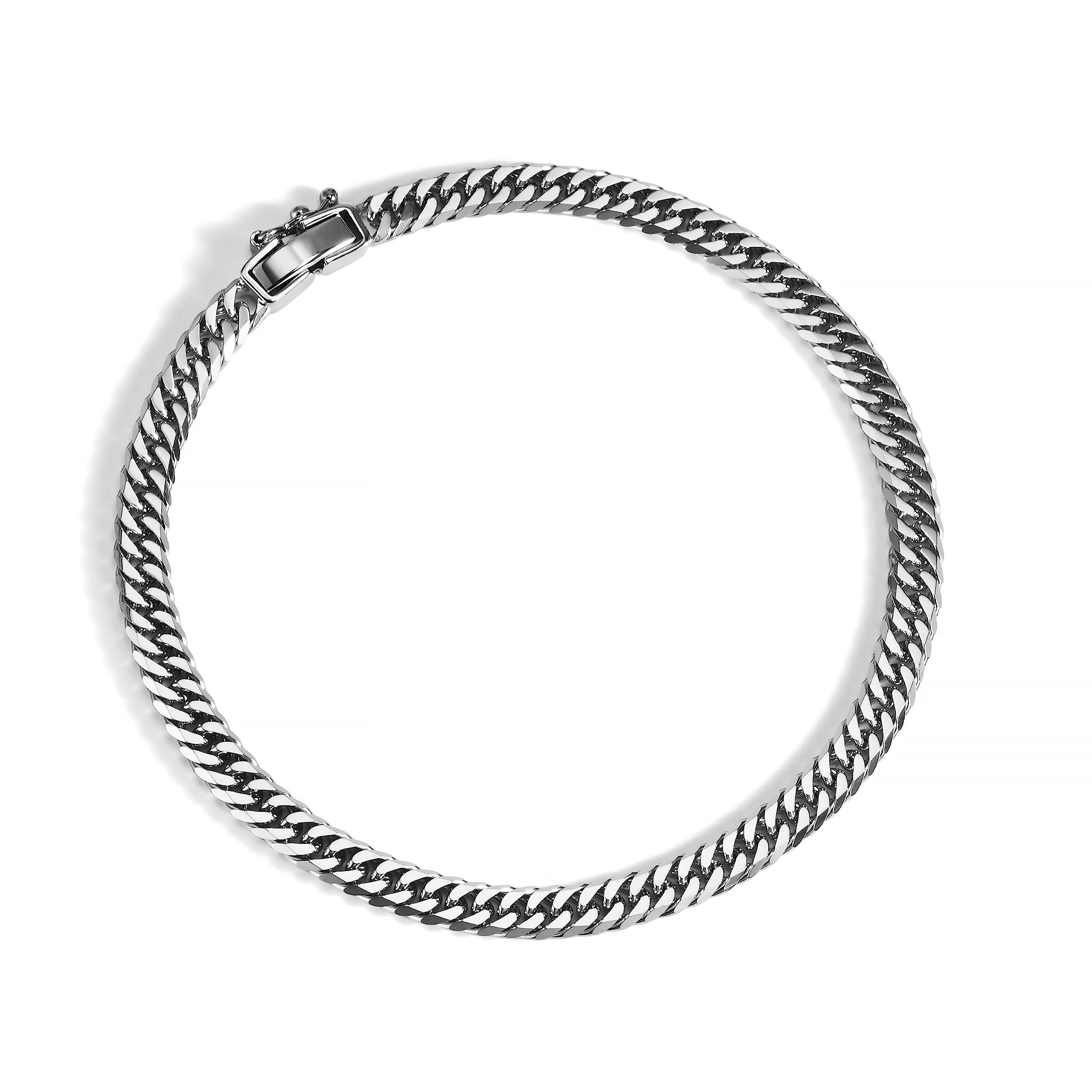

Platinum 850 Kihei Bracelet 6 Sides Double 10g 18cm Pt850 Mint Certification Mark Platinum Chain [SPERANZA] срібний