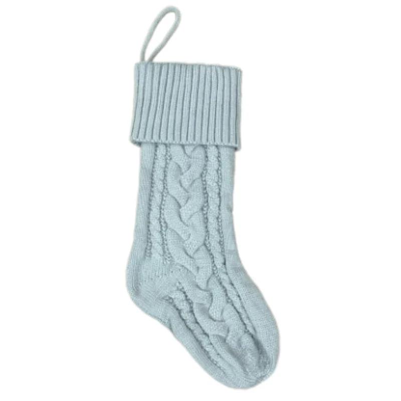 Navidad Knitting Christmas Custom Embroidered Xmas Boot Stocking Gift Bag Tree Hanging Monogram Pendant New Year Party Prop