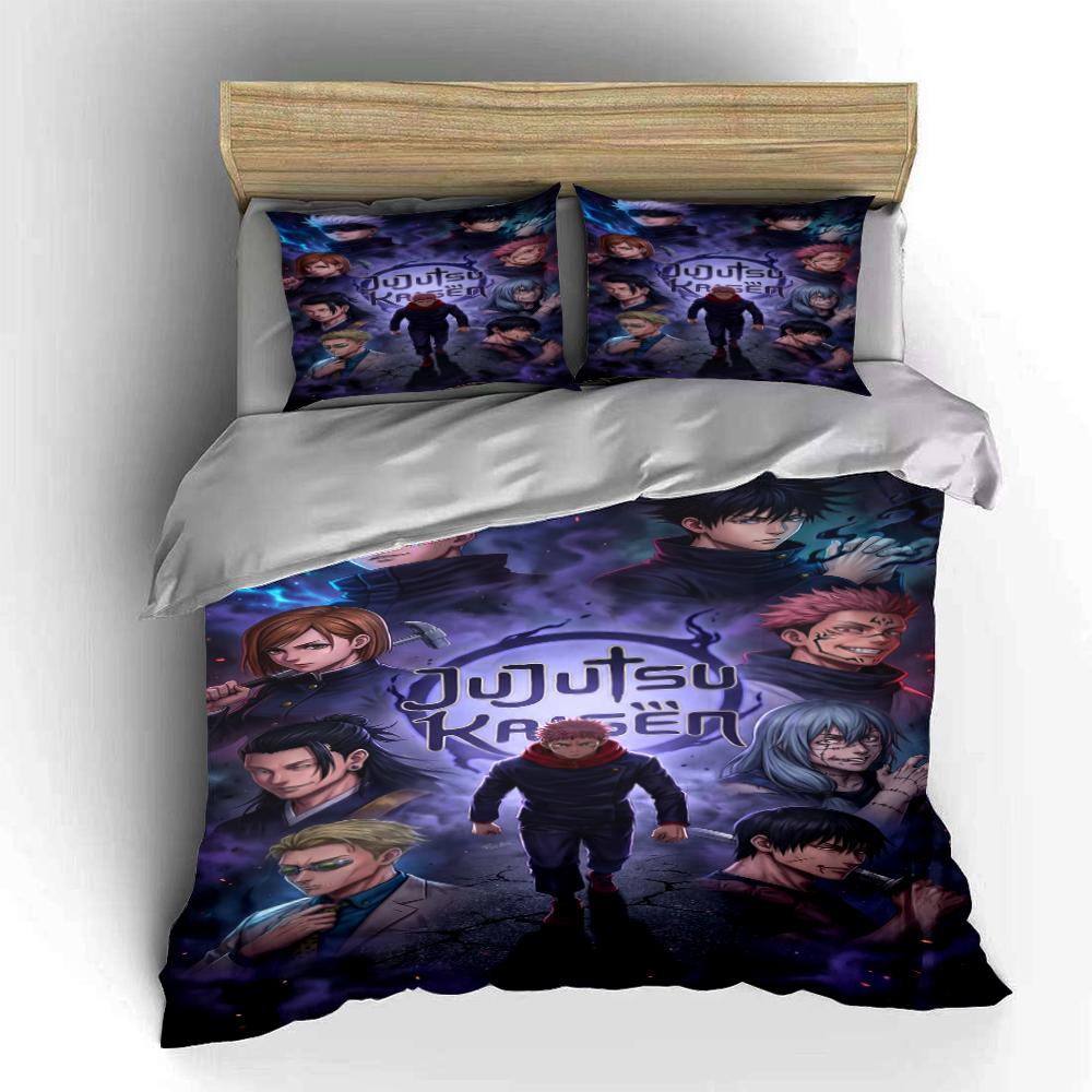 Jujutsu Kaisen Anime Bedding Set Bedding Set (1 Duvet Cover, 2 Pillowcases, Duvet Not Included)