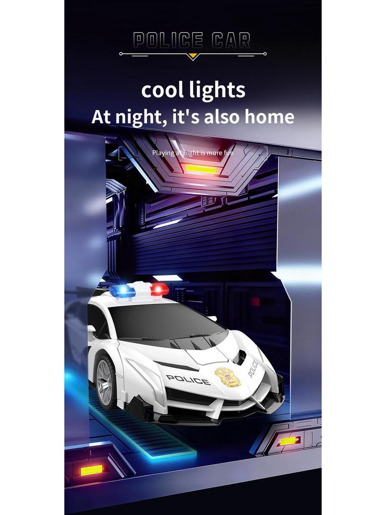1:18 Remote Control Police Car/Robot Transformer - Spider Iron Man Edition