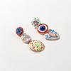 Pinkdudu Vintage Rhinestone Heart Pendant Multi-Layer Floral Asymmetric Earrings Drop Dangles for Women PD2514