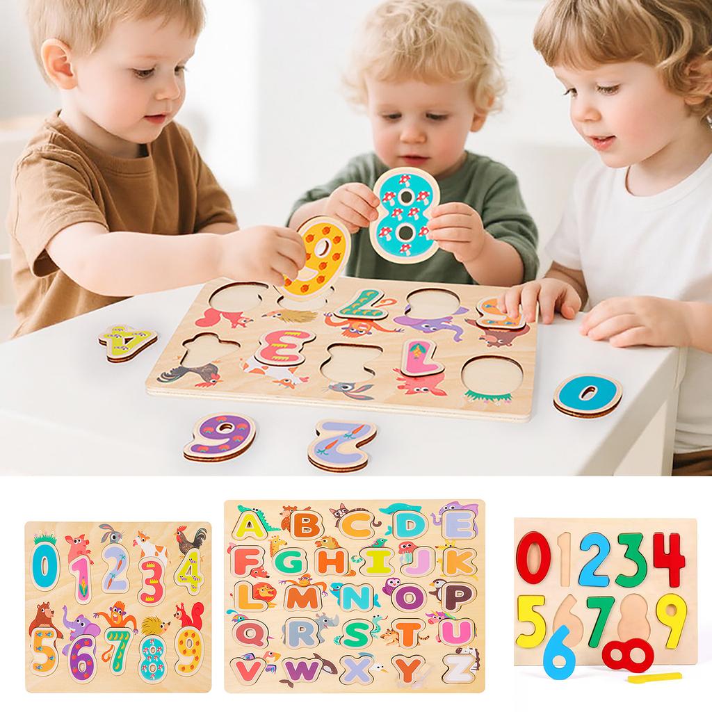 Early Childhood Education Capital Letter Matching Puzzle Baby Learning Digital Calculation Hand Grasping Puzzle Board Educational Toy