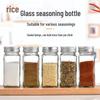 Set of 4 Square Seasoning Bottles: Chili Cumin Storage & BBQ Printing Jars