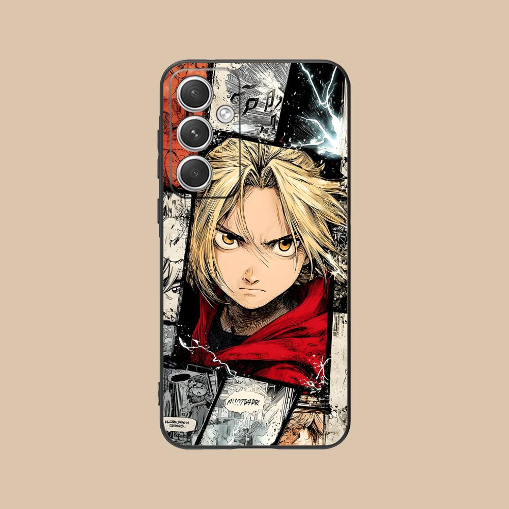 Fullmetal Edward Elric Phone Case for Samsung Galaxy S26 S25 S24 S23 S22 S21 S20 Note20 Plus FE Ultra Soft TPU Shockproof Cover Galaxy Note20
