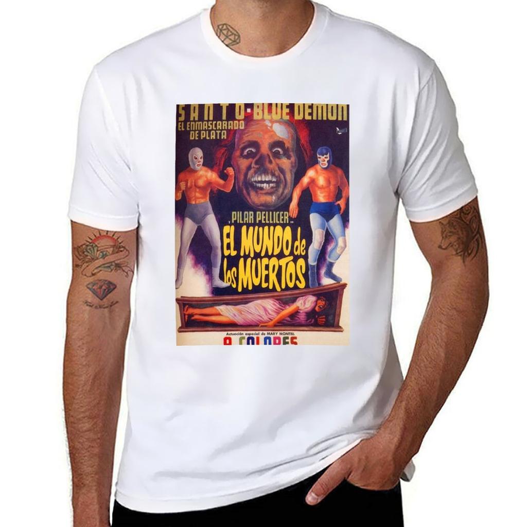 Santo Blue Demon El Mundo De Los Muertos TShirt Plus Size NonShrink TShirt