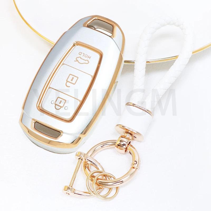 3/4/5 Button Car Key Fob Case Cover For Hyundai I30 Ix35 Kona Encino Solaris Azera Grandeur Ig Accent Santa Fe Palisade Keychain