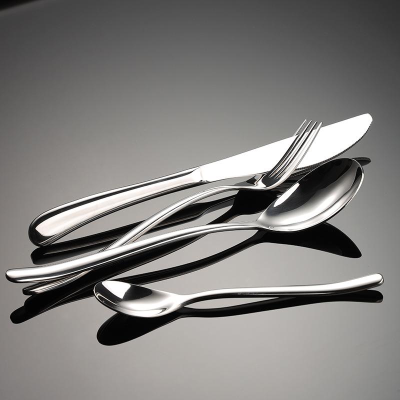 304 Stainless Steel Knife, Fork and Spoon Steak Western-style Tableware Bright Wine Shop Knife and Spoon Tableware Set