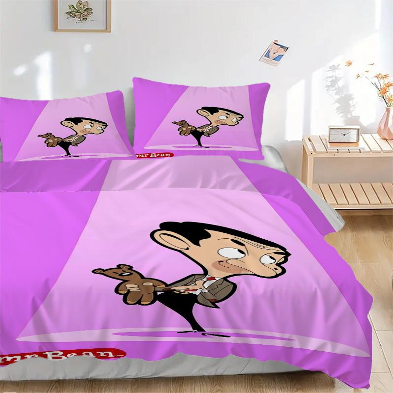 Mr Bean Stage Print 3Pcs Bedding Setduvet Cover With 2 Bedropillowcase Home Birthday Gift