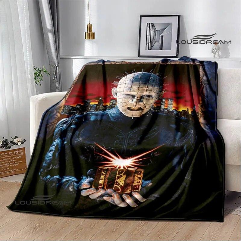 hellraiser horror print blanket picnic blanket thin blanket flannel soft and comfortable home travel bed blanket birthday gift