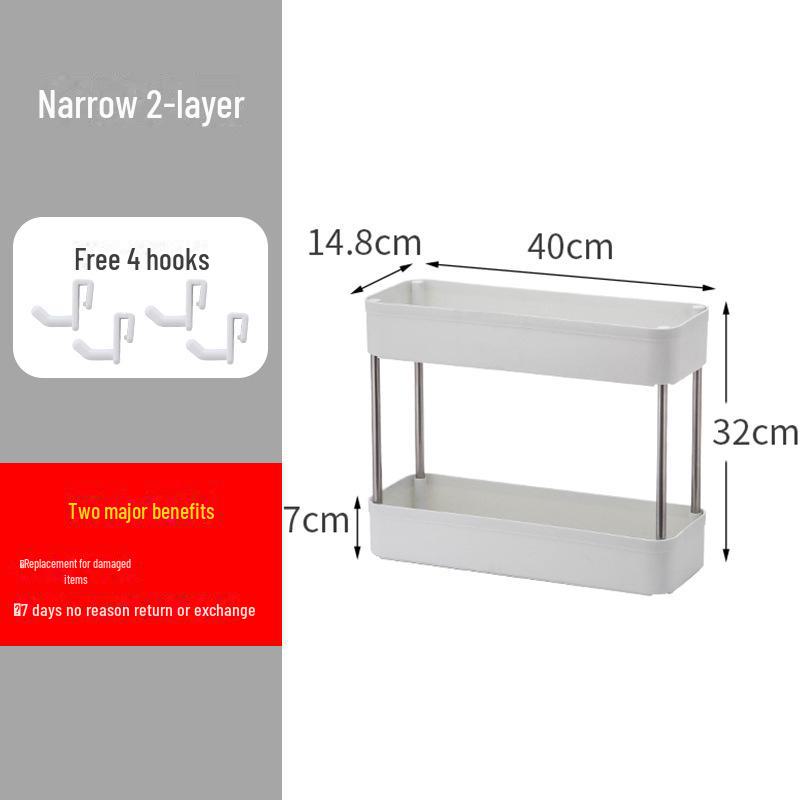 Movable Bathroom & Kitchen Gap Storage Trolley