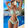 Women's Sexy Solid Color Halter Tie-Up Split Bikini Swimsuit