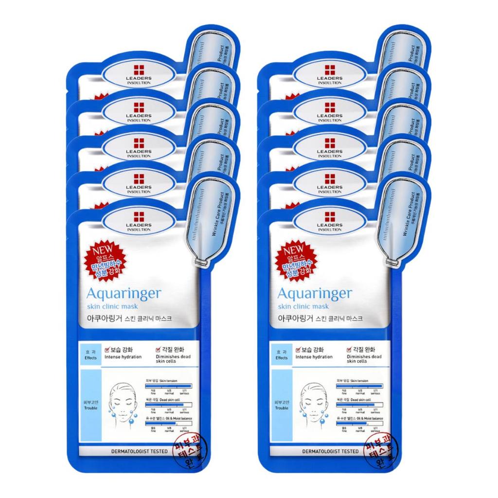 Leaders Insolution Aquaringer Skin Clinic Mask Intense Hydrating Moisture Balance 25ml x 10 Sheets
